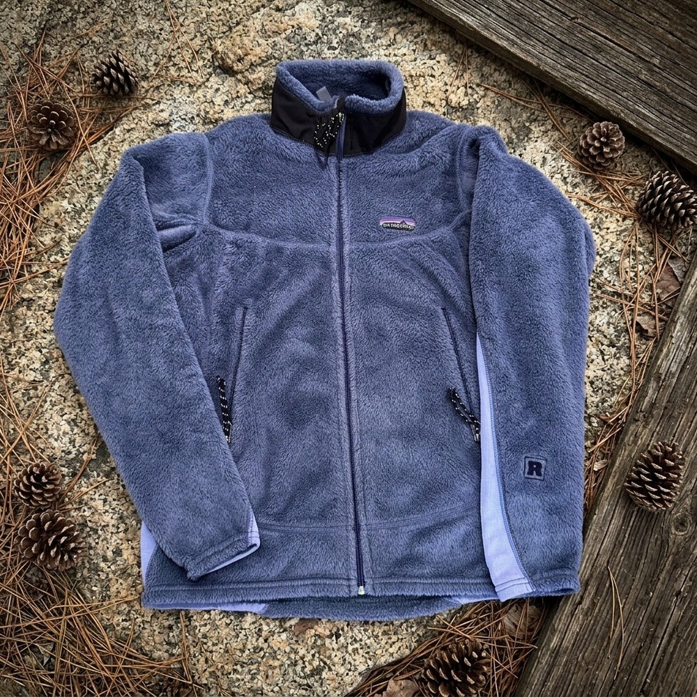 Vintage Patagonia R2 Fleece Jacket Women's M Blue Full Zip Polartec Made In USA